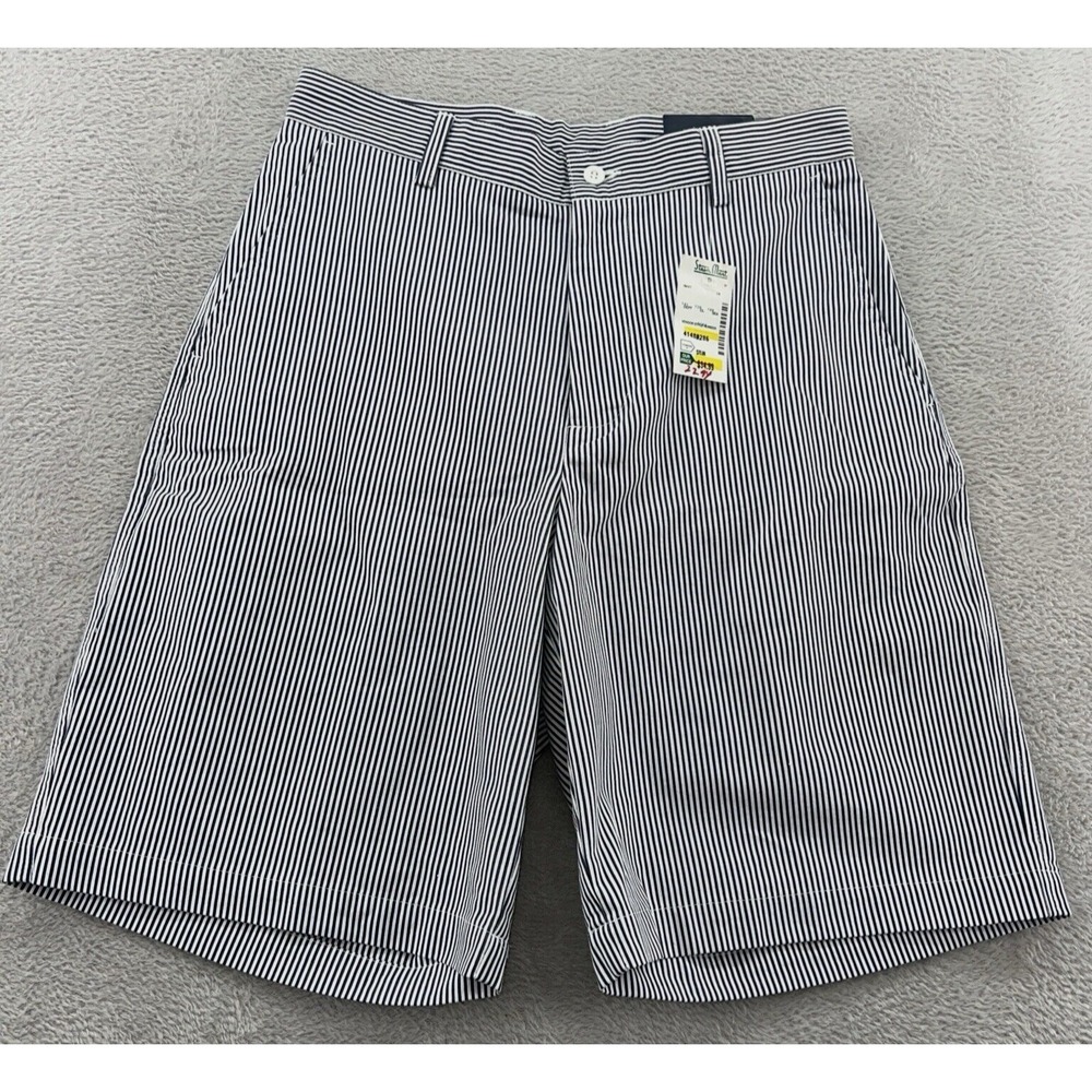 VTG Dunning Shorts Womens Size 30 Blue & White Striped High Rise 10" Golf